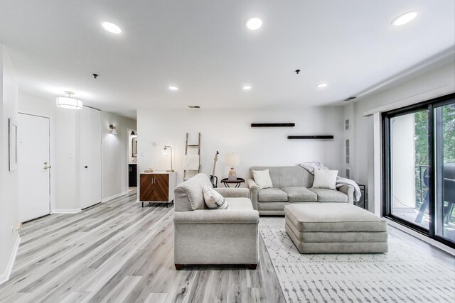 110 S Evergreen Ave Unit 4Cs, Arlington Heights, IL 60005 - living area featuring light wood finished floors and recessed lighting