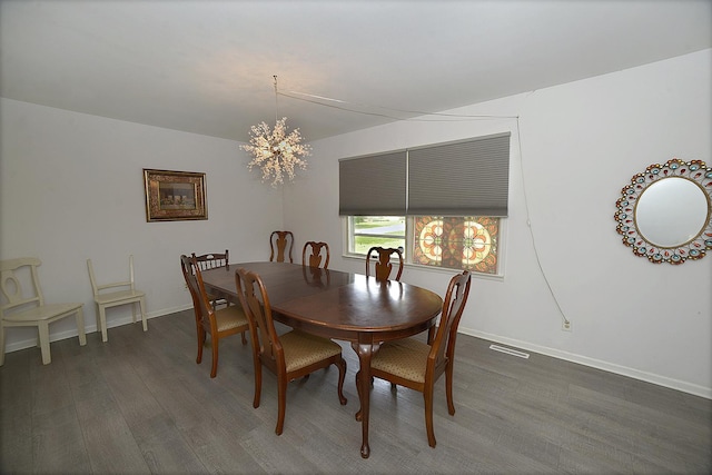 1400 Maple Ln, Marseilles, IL 61341 - dining space featuring dark wood-style flooring and a chandelier