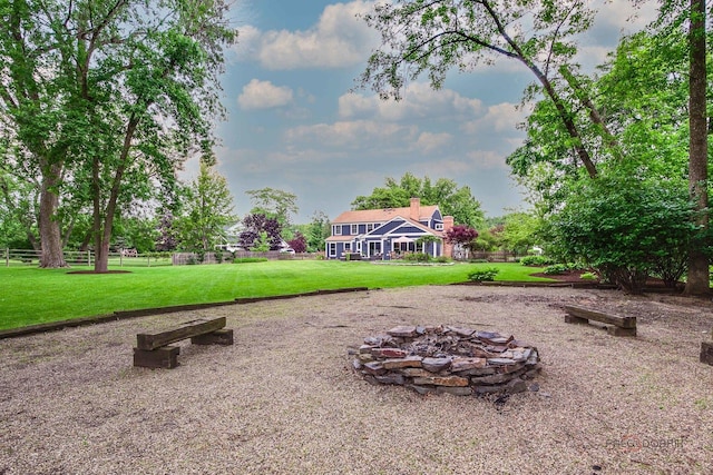 1819 Farm Rd, Lake Forest, IL 60045 - view of yard with a fire pit