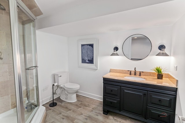 1819 Farm Rd, Lake Forest, IL 60045 - full bathroom with vanity, a shower stall, and wood finished floors