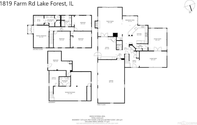 1819 Farm Rd, Lake Forest, IL 60045 - view of property floor plan
