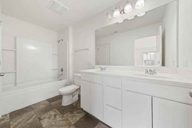 170 Goldenrod Dr, Elgin, IL 60124 - full bathroom with double vanity, bathtub / shower combination, and stone finish flooring