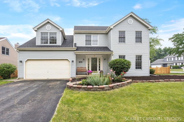 3100 Compton Rd, Aurora, IL 60504 - traditional-style home with asphalt driveway, an attached garage, and a shingled roof