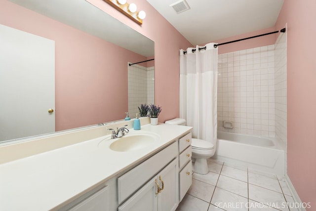 3100 Compton Rd, Aurora, IL 60504 - full bathroom featuring vanity, shower / bathtub combination with curtain, and tile patterned floors