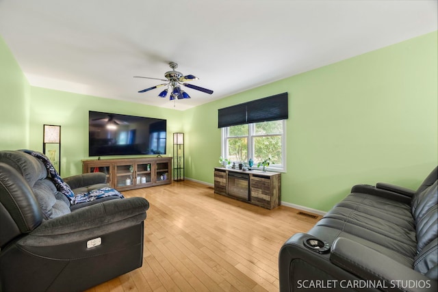 3100 Compton Rd, Aurora, IL 60504 - living area featuring ceiling fan and light wood-style floors