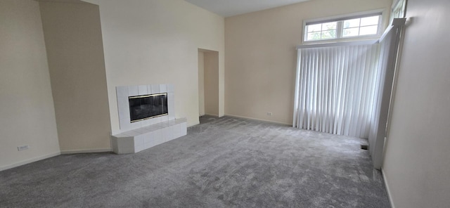 1410 49th Ct, Western Springs, IL 60558 - unfurnished living room with carpet and a fireplace