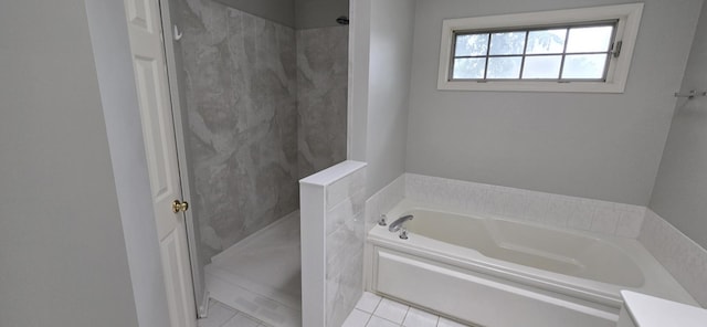 1410 49th Ct, Western Springs, IL 60558 - bathroom featuring a bath, a walk in shower, tile patterned floors, and vanity