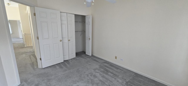 1410 49th Ct, Western Springs, IL 60558 - unfurnished bedroom featuring carpet, a closet, and a ceiling fan