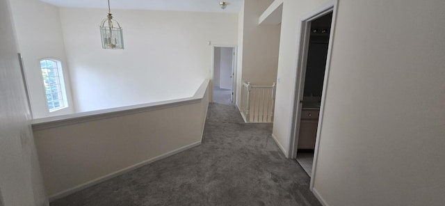 1410 49th Ct, Western Springs, IL 60558 - hallway with dark carpet and baseboards