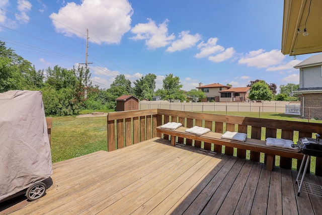 5135 W 113th Pl, Alsip, IL 60803 - wooden deck featuring a storage unit
