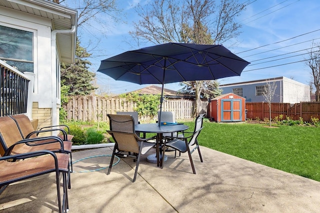 1712 Dobson St, Evanston, IL 60202 - fenced backyard featuring a patio, a shed, and outdoor dining space