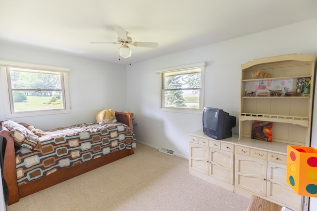 4265 Town Hall Rd, Belvidere, IL 61008 - bedroom with light carpet and ceiling fan