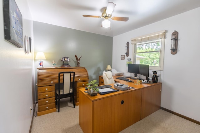 4265 Town Hall Rd, Belvidere, IL 61008 - home office with light carpet and ceiling fan