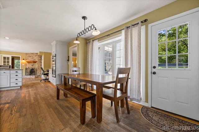 932 S Batavia Ave, Geneva, IL 60134 - dining space with dark wood-style flooring