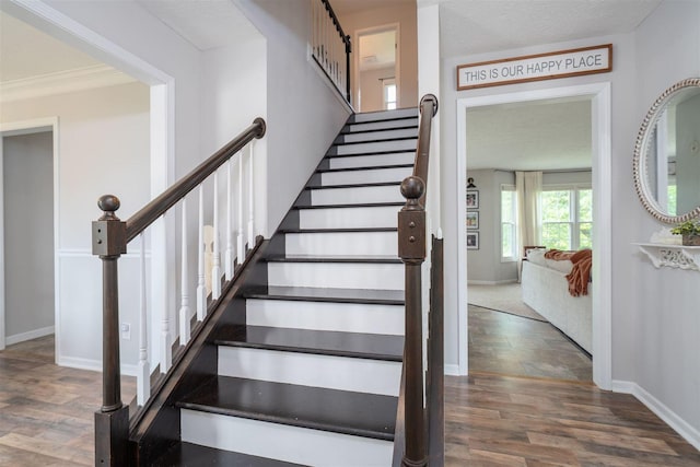 1098 Ironwood Cc Dr, Normal, IL 61761 - stairs featuring wood finished floors and ornamental molding