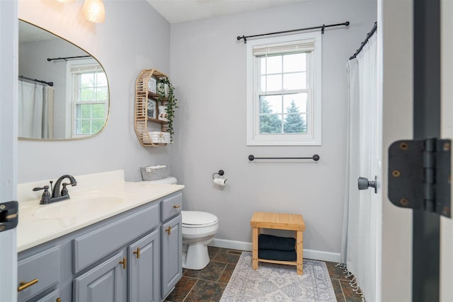 1098 Ironwood Cc Dr, Normal, IL 61761 - bathroom with plenty of natural light, vanity, and stone tile flooring