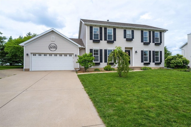 1098 Ironwood Cc Dr, Normal, IL 61761 - colonial house featuring driveway, a front yard, and a garage