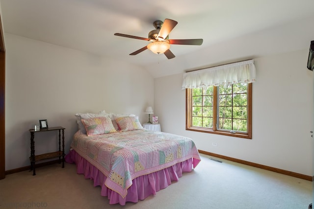 1771 Andrew Ct, Long Grove, IL 60047 - bedroom featuring carpet, lofted ceiling, and ceiling fan