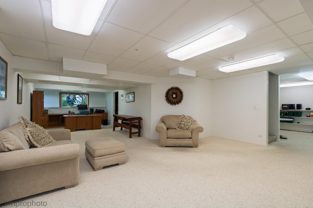 1771 Andrew Ct, Long Grove, IL 60047 - living room featuring carpet flooring and a paneled ceiling