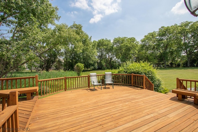 1771 Andrew Ct, Long Grove, IL 60047 - deck featuring a lawn and view of wooded area