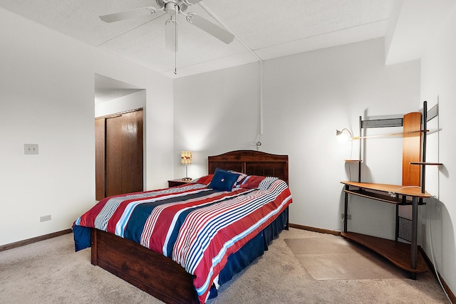 1420 Woodbridge Rd Unit 3C, Joliet, IL 60436 - bedroom featuring carpet, a ceiling fan, and a closet