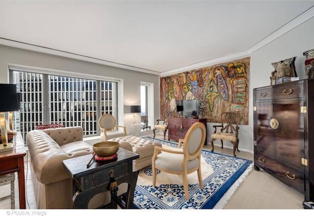950 N Michigan Ave Unit 2901, Chicago, IL 60611 - living area featuring crown molding and wood finished floors
