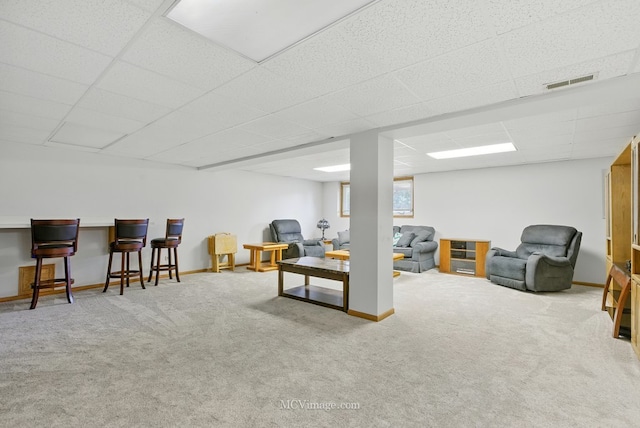 10935 Barbs Way, Orland Park, IL 60467 - living area with carpet floors and a paneled ceiling