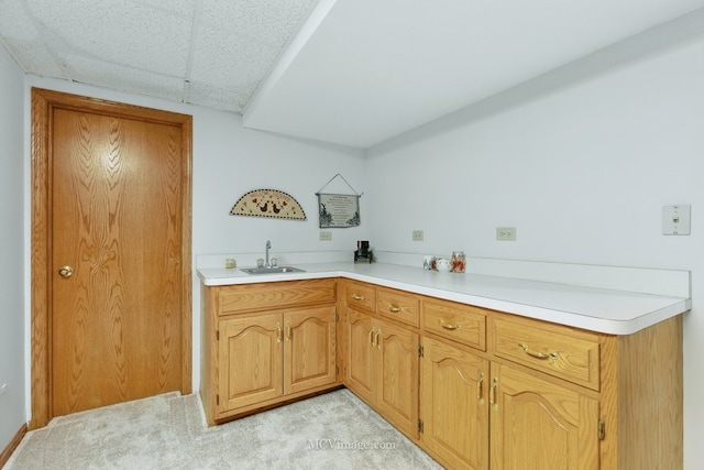 10935 Barbs Way, Orland Park, IL 60467 - kitchen featuring light carpet, light countertops, and a paneled ceiling