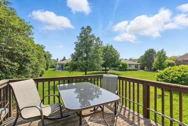 10935 Barbs Way, Orland Park, IL 60467 - wooden terrace with outdoor dining space and a yard