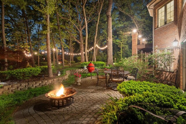 1396 Notre Dame Dr, Lemont, IL 60439 - view of patio / terrace with a fire pit and outdoor dining space
