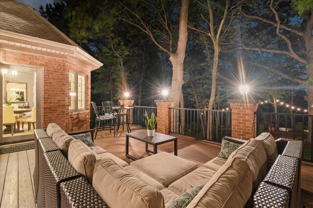 1396 Notre Dame Dr, Lemont, IL 60439 - deck at twilight featuring outdoor lounge area