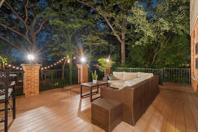 1396 Notre Dame Dr, Lemont, IL 60439 - deck at night with outdoor lounge area
