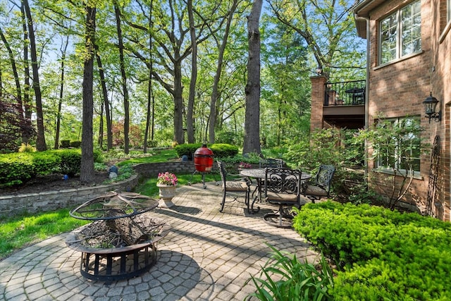 1396 Notre Dame Dr, Lemont, IL 60439 - view of patio with an outdoor fire pit and outdoor dining area