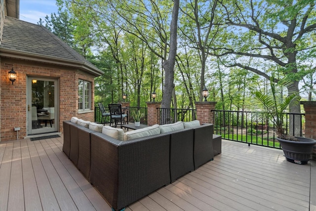 1396 Notre Dame Dr, Lemont, IL 60439 - wooden terrace with an outdoor living space