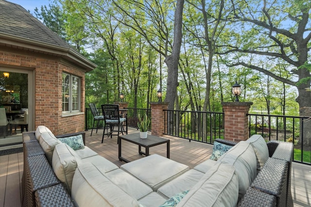 1396 Notre Dame Dr, Lemont, IL 60439 - wooden terrace with outdoor lounge area