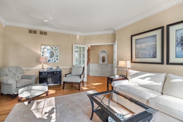 1396 Notre Dame Dr, Lemont, IL 60439 - living area featuring wood finished floors and ornamental molding