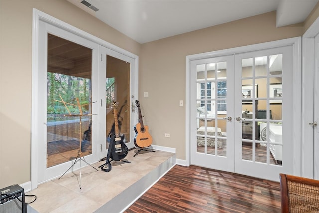 1396 Notre Dame Dr, Lemont, IL 60439 - doorway with french doors and wood finished floors