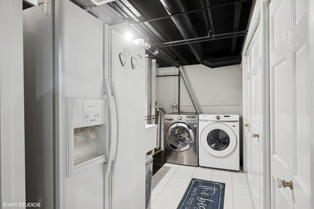 2236 Birchwood Ave, Wilmette, IL 60091 - laundry area featuring separate washer and dryer and tile patterned flooring