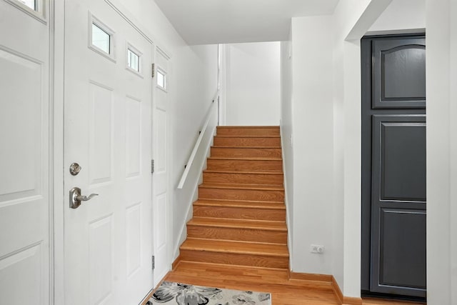 7855 Silver Ct, Orland Park, IL 60462 - stairs with wood finished floors