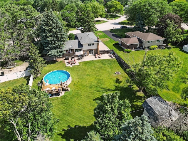 7855 Silver Ct, Orland Park, IL 60462 - view from above of property featuring a pool