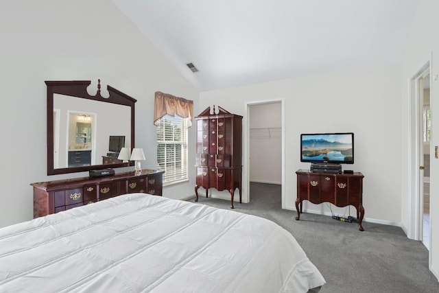 1128 Teasel Ln, Naperville, IL 60564 - bedroom featuring carpet, lofted ceiling, a spacious closet, and a closet
