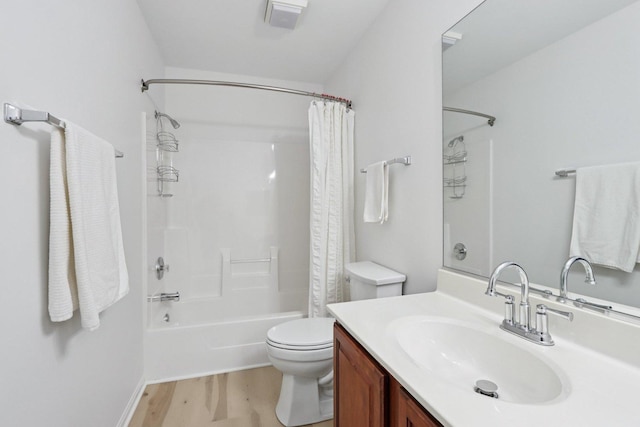 1128 Teasel Ln, Naperville, IL 60564 - full bath featuring vanity, shower / bathtub combination with curtain, and wood finished floors