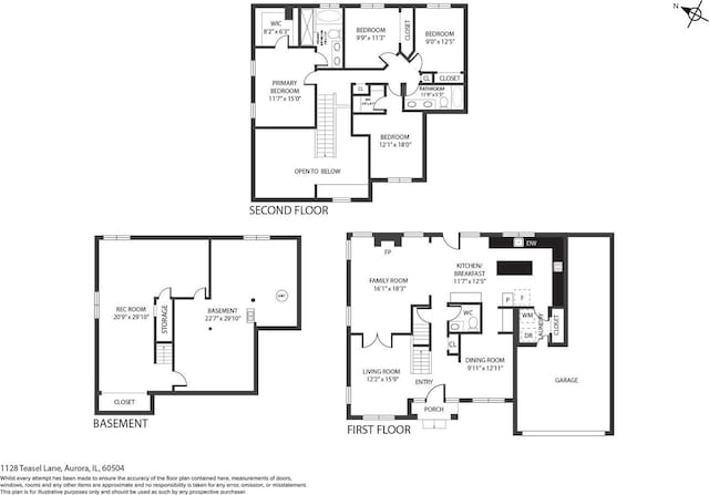 1128 Teasel Ln, Naperville, IL 60564 - view of room layout