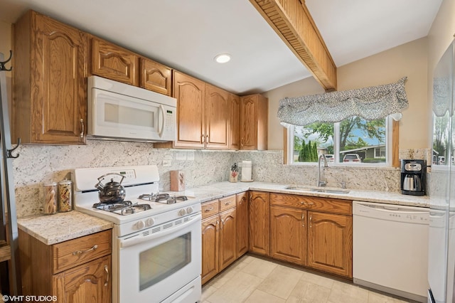 25 W Jeffery Ave, Wheeling, IL 60090 - kitchen with white appliances, plenty of natural light, tasteful backsplash, and recessed lighting