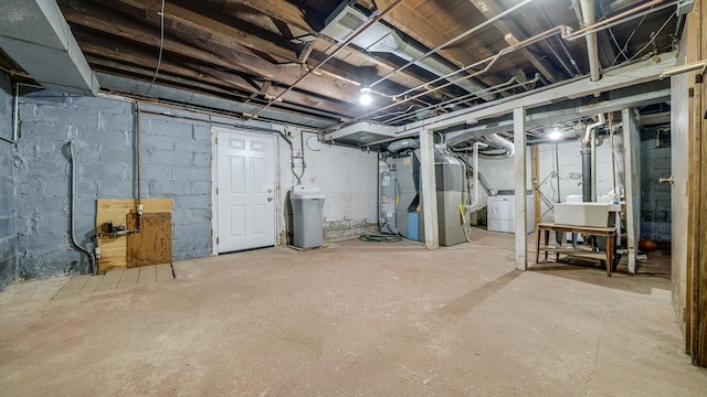 931 C St, Rockford, IL 61107 - unfinished below grade area with a water softener and heating unit