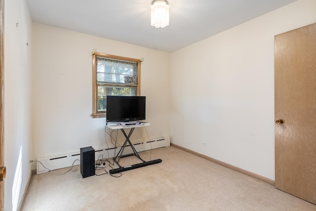14545 Laporte Ave, Midlothian, IL 60445 - exercise area with carpet and a baseboard heating unit