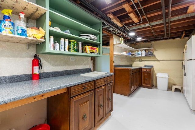 14545 Laporte Ave, Midlothian, IL 60445 - unfinished below grade area featuring freestanding refrigerator