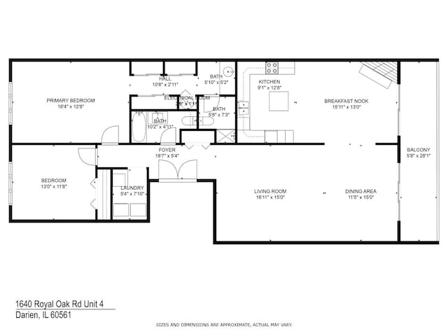 1640 Royal Oak Rd Unit 4, Darien, IL 60561 - view of property floor plan