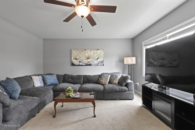 1808 Jethro Ave, Zion, IL 60099 - carpeted living room with ceiling fan