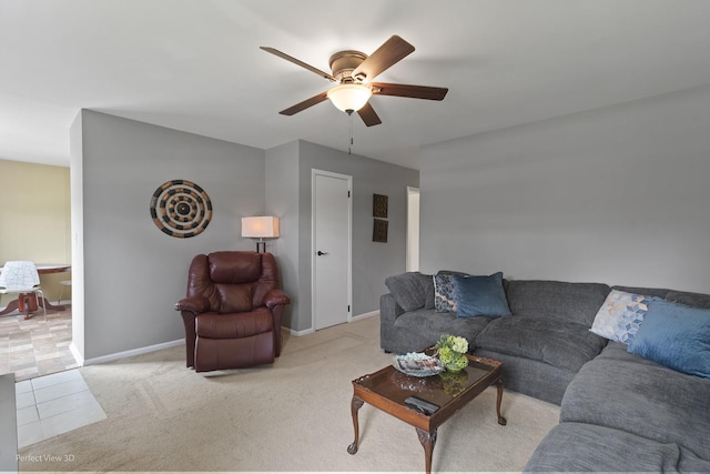 1808 Jethro Ave, Zion, IL 60099 - living room featuring a ceiling fan and light colored carpet